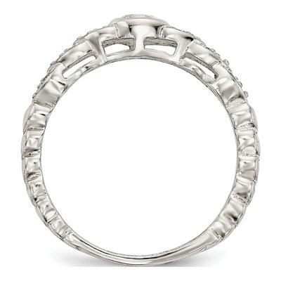 Sterling Silver CZ Fancy Engagement Ring – view 3