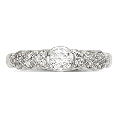 Sterling Silver CZ Fancy Engagement Ring – view 5