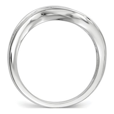 Sterling Silver CZ Wavy Promise Ring – view 3