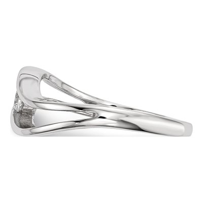 Sterling Silver CZ Wavy Promise Ring – view 4