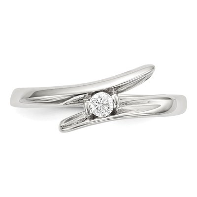 Sterling Silver CZ Round Solitaire Ring – view 4