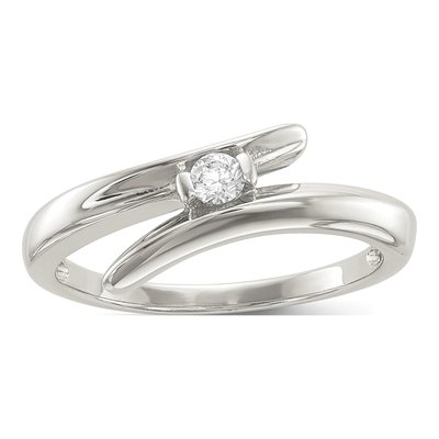 Sterling Silver CZ Round Solitaire Ring