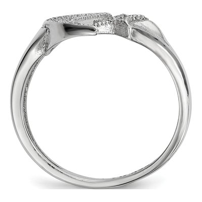 Sterling Silver CZ Moon Star Ring – view 3
