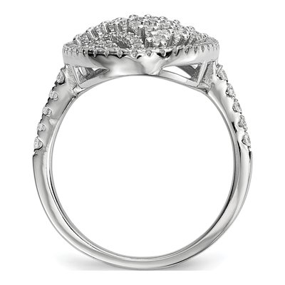 Sterling Silver CZ Cluster Ring – view 3