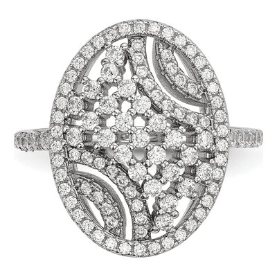 Sterling Silver CZ Cluster Ring – view 5