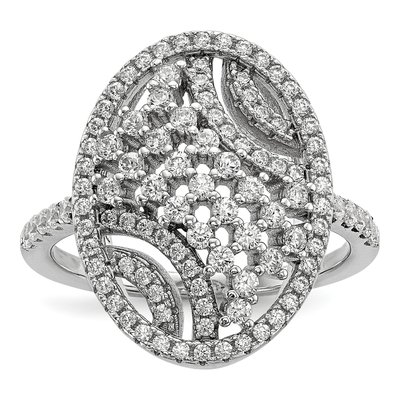Sterling Silver CZ Cluster Ring
