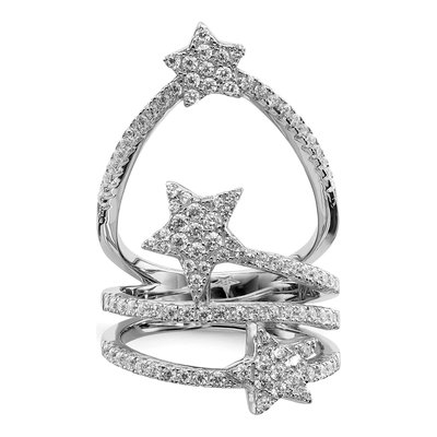 Sterling Silver CZ Star Ring – view 5