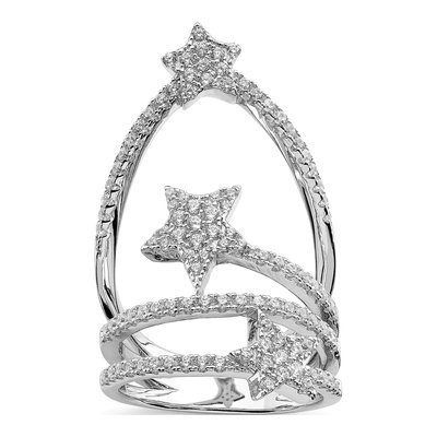 Sterling Silver CZ Star Ring