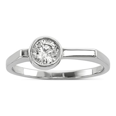 Sterling Silver CZ Round Ring