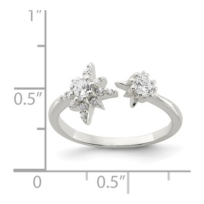 Sterling Silver CZ Stars Ring – view 5