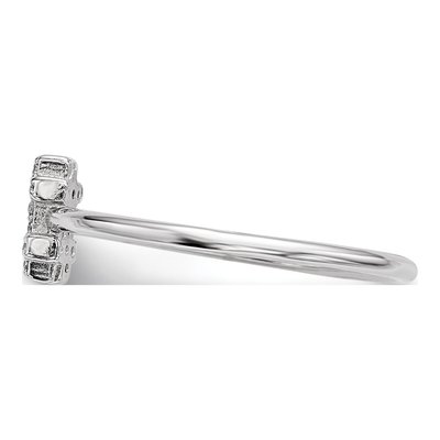 Sterling Silver CZ Hashtag Ring – view 3