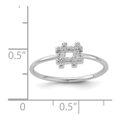 Sterling Silver CZ Hashtag Ring – view 5