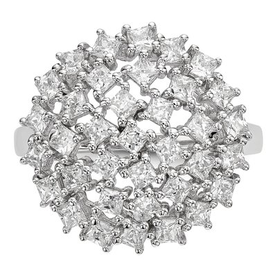 Sterling Silver CZ Square Ring – view 5