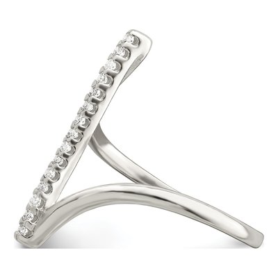 Sterling Silver CZ Bar Ring – view 4