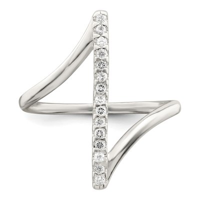 Sterling Silver CZ Bar Ring – view 5