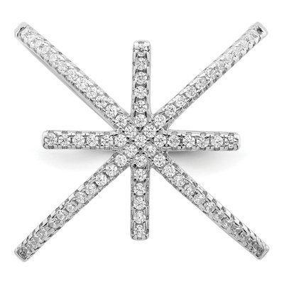 Sterling Silver CZ Star Criss Cross Ring – view 4