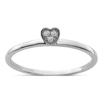 Sterling Silver CZ Heart & Clover 3-Ring Set – view 5
