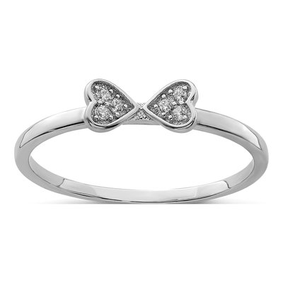 Sterling Silver CZ Heart & Clover 3-Ring Set – view 6