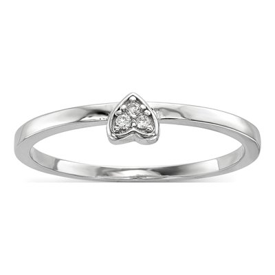 Sterling Silver CZ Heart & Clover 3-Ring Set – view 7
