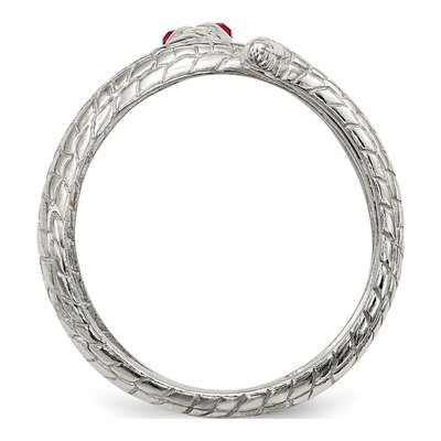 Sterling Silver Crystal Snake Ring – view 3