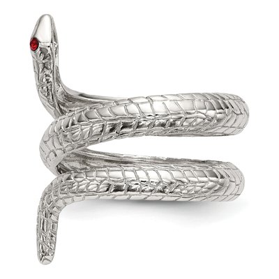 Sterling Silver Crystal Snake Ring – view 4