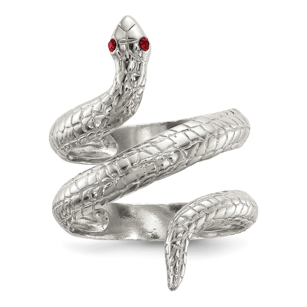 Sterling Silver Crystal Snake Ring