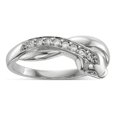 Sterling Silver CZ Snake Ring