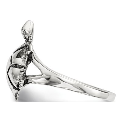 Sterling Silver Antiqued Turtle Ring – view 3