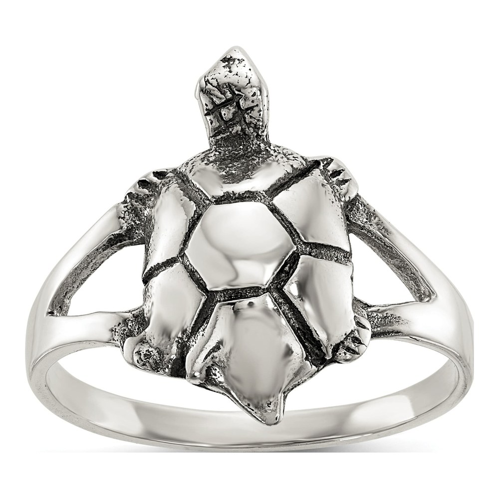 Sterling Silver Antiqued Turtle Ring