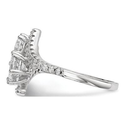 Sterling Silver CZ Two Bypass Ring – view 4