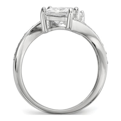 Sterling Silver CZ Two Bypass Ring – view 3