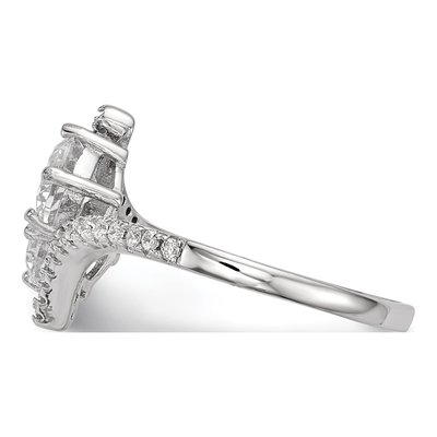 Sterling Silver CZ Two Bypass Ring – view 4