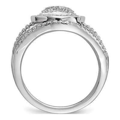 Sterling Silver Rhodium-Plated Cz 3 Ring Set – view 3