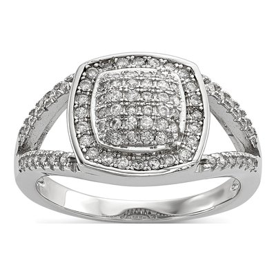 Sterling Silver Rhodium-Plated Cz 3 Ring Set – view 7