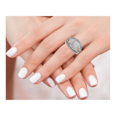 Sterling Silver Rhodium-Plated Cz 3 Ring Set – view 8