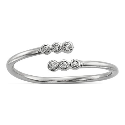 Sterling Silver CZ Adjustable Ring