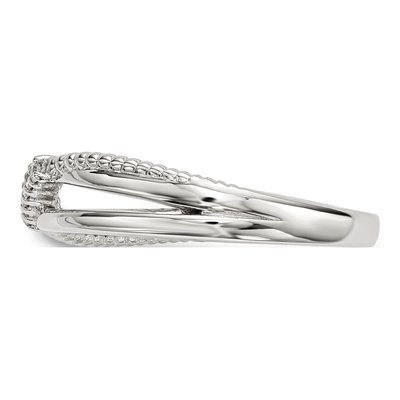 Sterling Silver CZ Tapered Ring – view 4