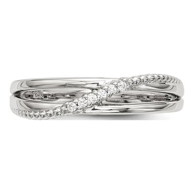 Sterling Silver CZ Tapered Ring – view 5
