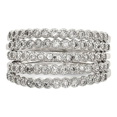 Sterling Silver Stackable Set Of 5 Cz Rings – view 5