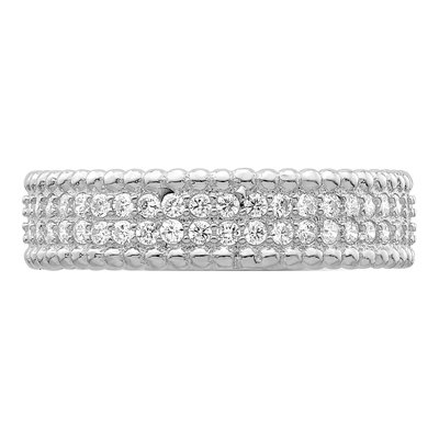 Sterling Silver CZ Pave Ring – view 5