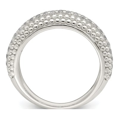 Sterling Silver CZ Domed Ring – view 3
