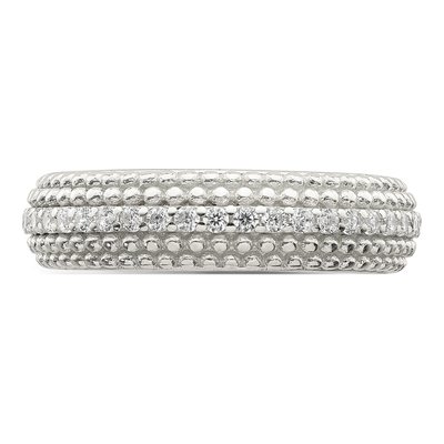 Sterling Silver CZ Domed Ring – view 5