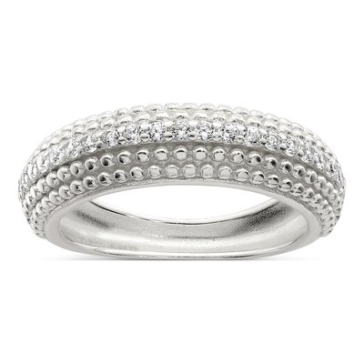 Sterling Silver CZ Domed Ring