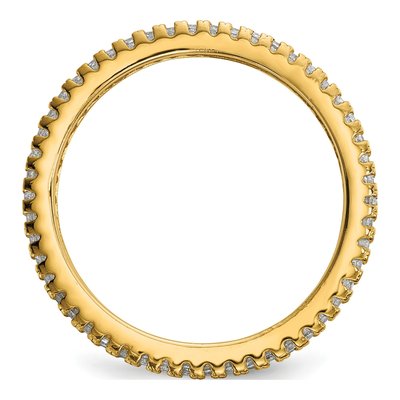 Sterling Silver White Yellow & Rose-Tone Set Of 3 Cz Eternity Rings – view 5