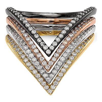 Sterling Silver 4-Ring CZ Stack Set – view 5