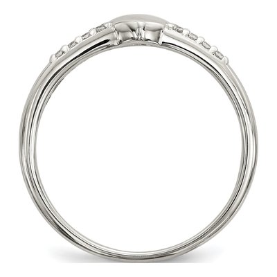 Sterling Silver CZ Heart Ring – view 3