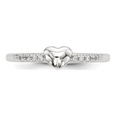 Sterling Silver CZ Heart Ring – view 5