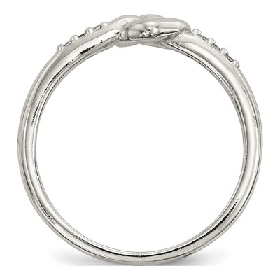 Sterling Silver CZ Heart Ring – view 3
