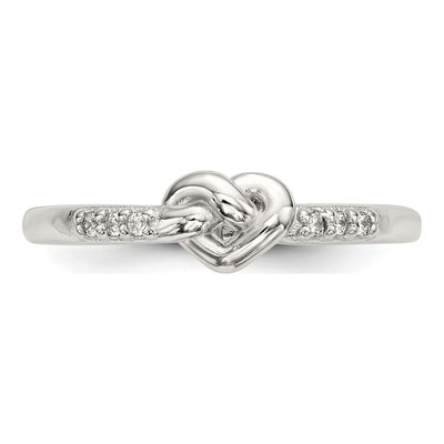 Sterling Silver CZ Heart Ring – view 5