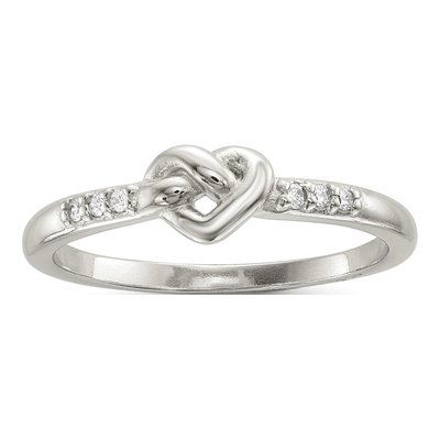 Sterling Silver CZ Heart Ring